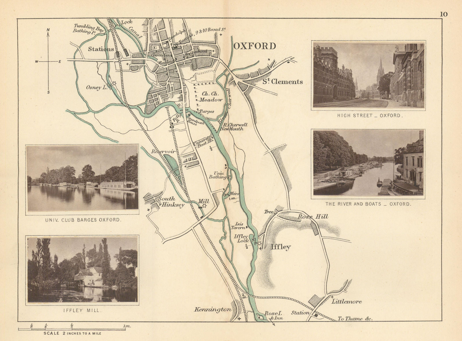 RIVER THAMES Oxford South Hinksey Iffley Kennington Littlemore. TAUNT 1887 map